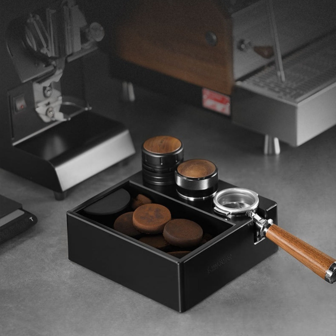 Multifunctional Grounds Box Italian Coffee Handle Bracket Powder Tamper Pressure Filling Storage Seat