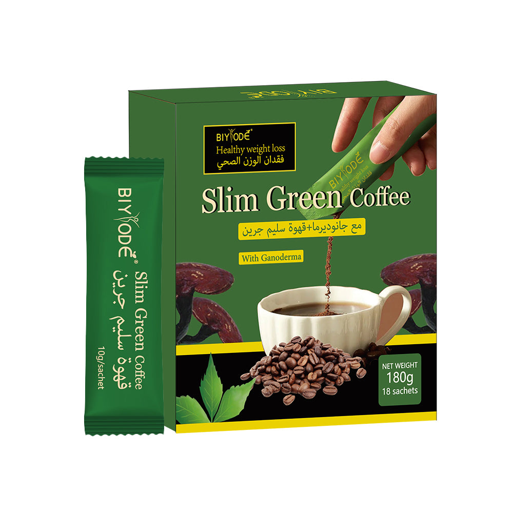 Private Label Slim Green Coffee Ganoderma Herbal Coffee Powder Custom OEM ODM Instant Slimming Coffee ISO HACCP Approved Suppress Appetite Boost Energy Detox Cleanse Fat Burning Coffee Wholesale