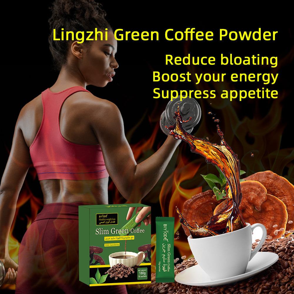 Private Label Slim Green Coffee Ganoderma Herbal Coffee Powder Custom OEM ODM Instant Slimming Coffee ISO HACCP Approved Suppress Appetite Boost Energy Detox Cleanse Fat Burning Coffee Wholesale